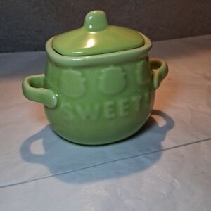Spring Green Small Ceramic Sugar Jar